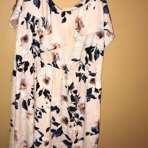 Pink Floral Midi Dress